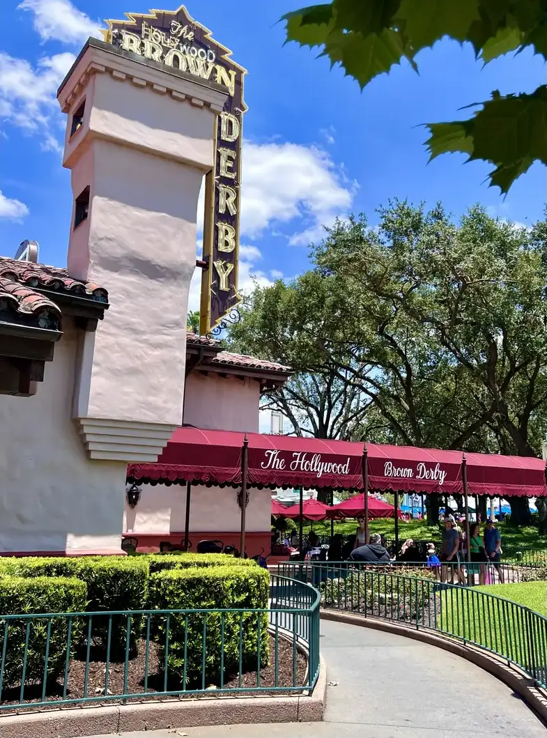 The Hollywood Brown Derby restaurant exterior and sign