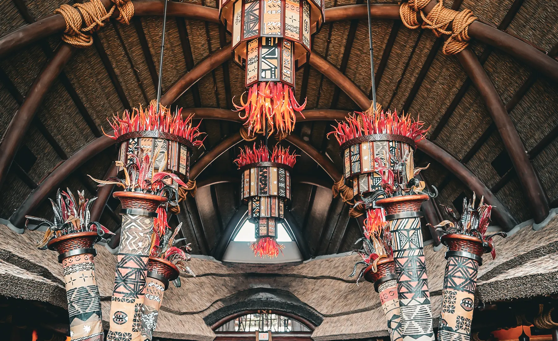 Animal Kingdom Lodge rising behind the savanna