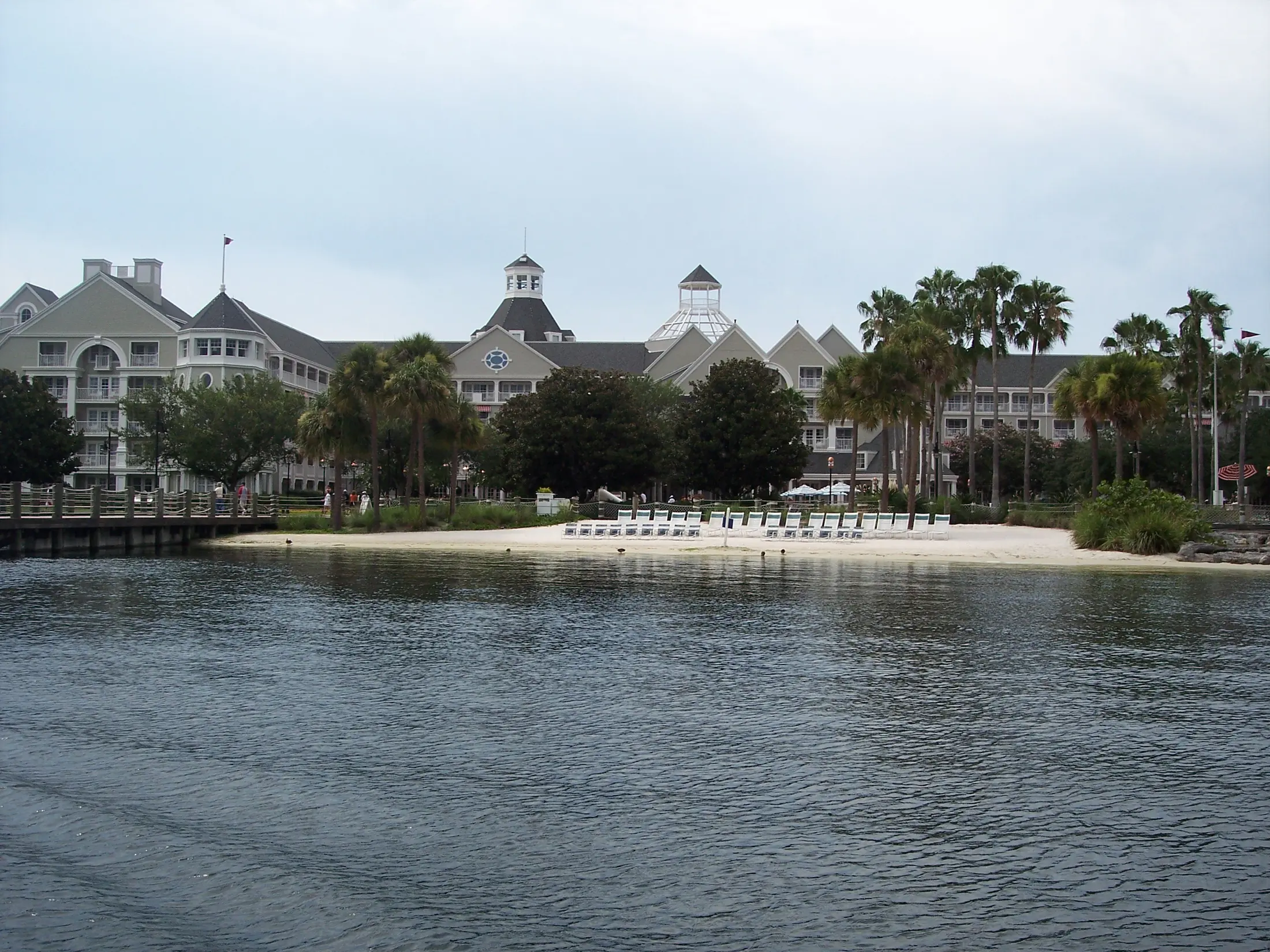 Disney's Yacht Club Resort viewed across Crescent Lake